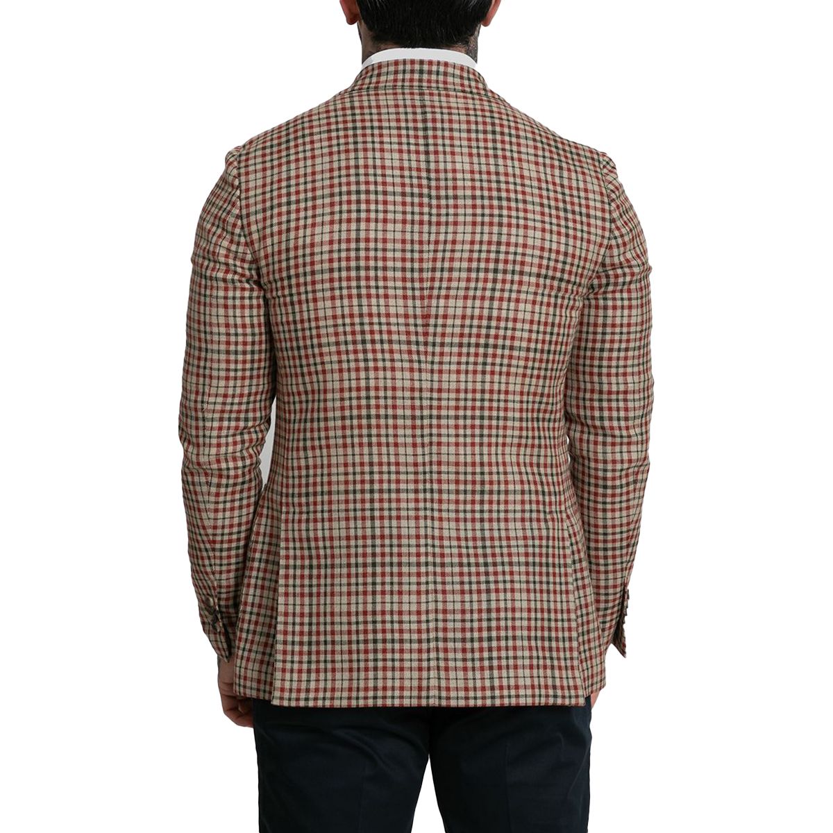 Two Button Check Fitted Blazer