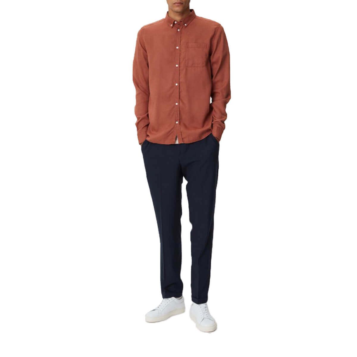 Long-Sleeve Shirt/Rust Red