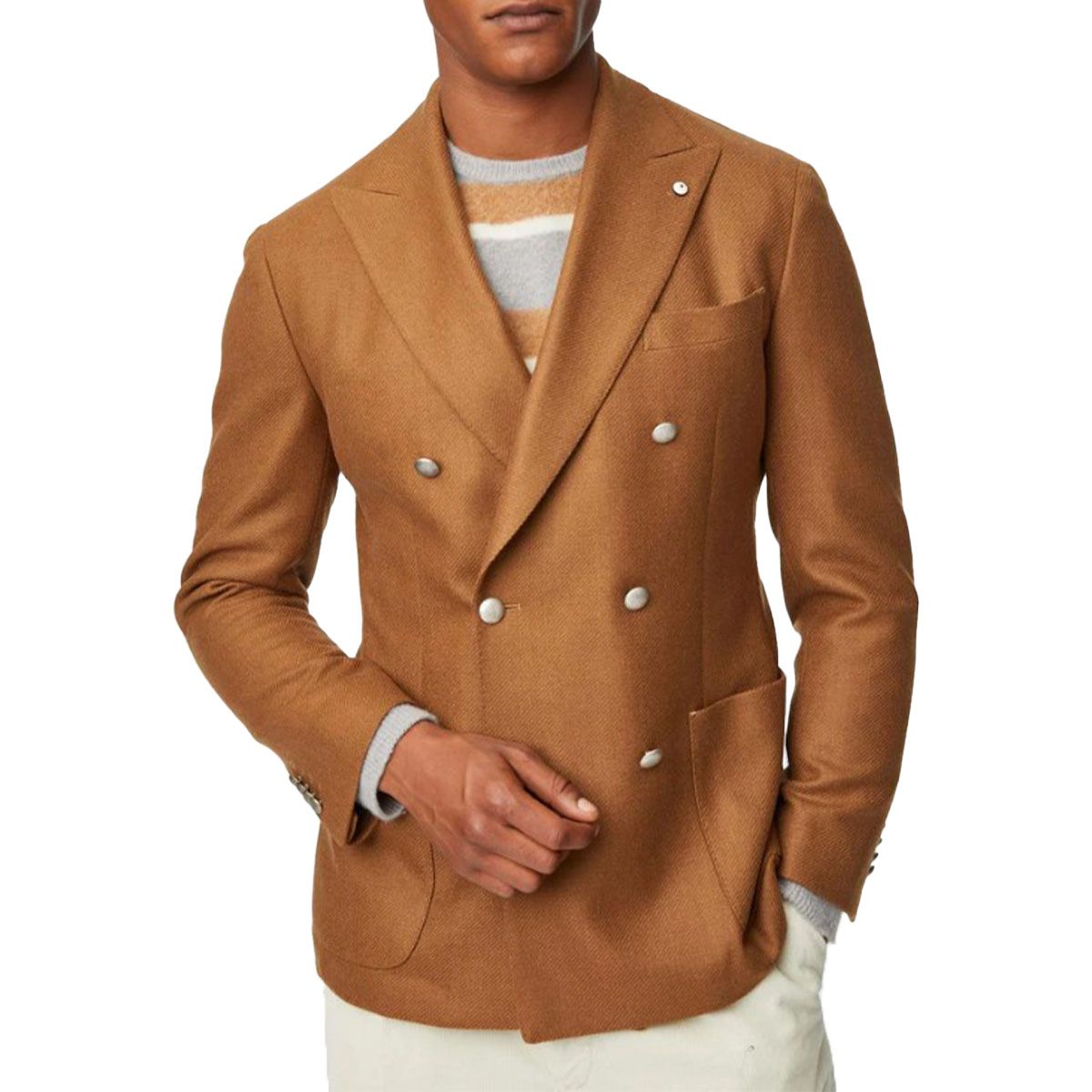 Double Breasted Tom Jacket In Tobacco