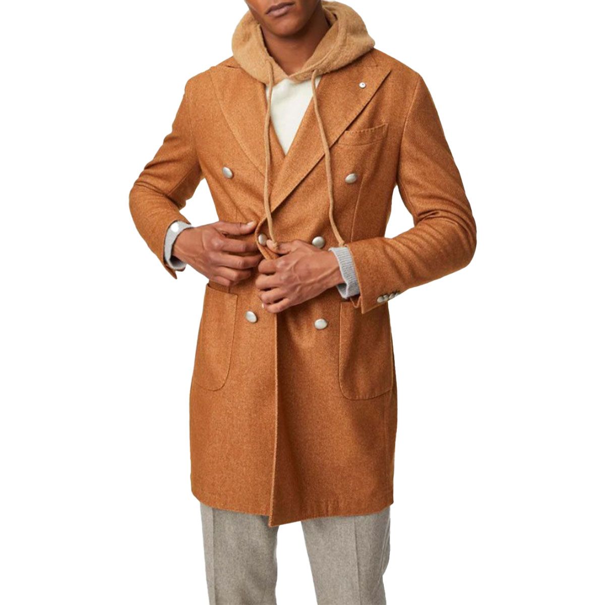 Double Breasted Tobacco Coat