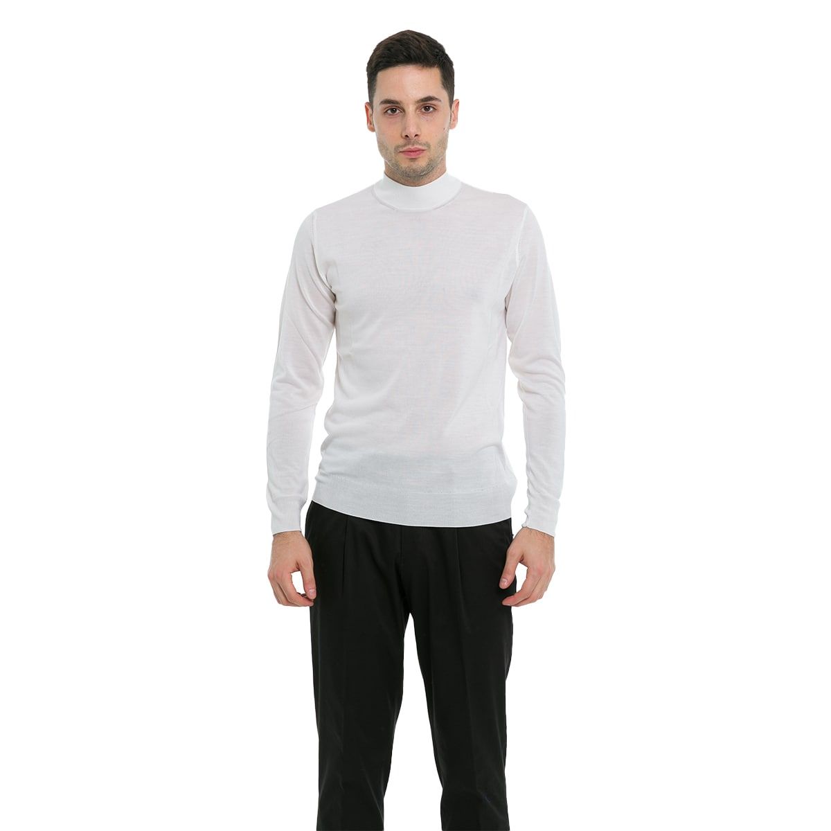 Hign Neck Sweater In White