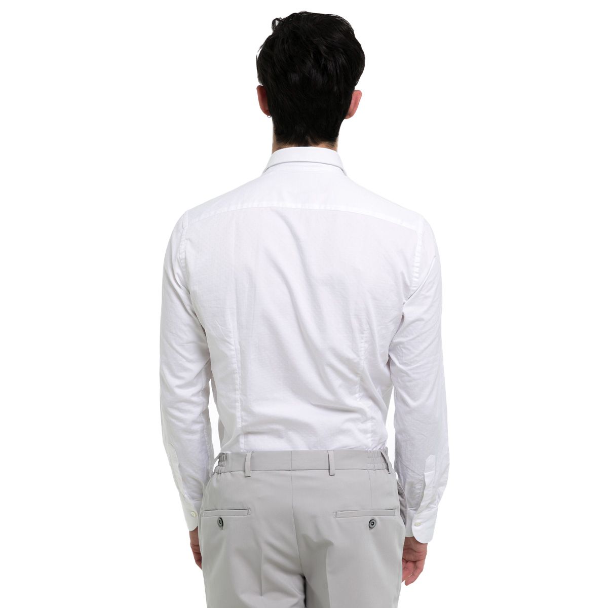 Satin Long Sleeved White Shirt