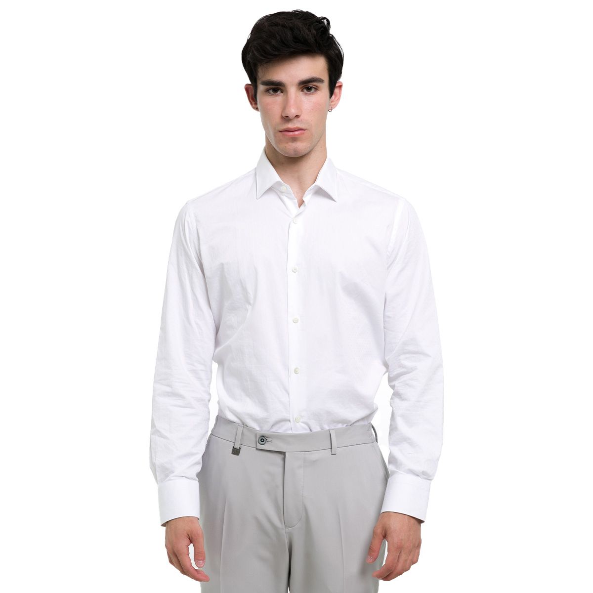 Satin Long Sleeved White Shirt