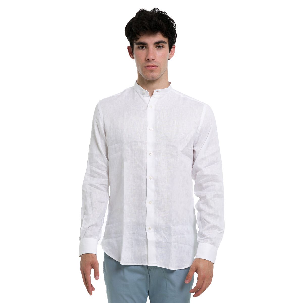 Mao Collar Shirt/White