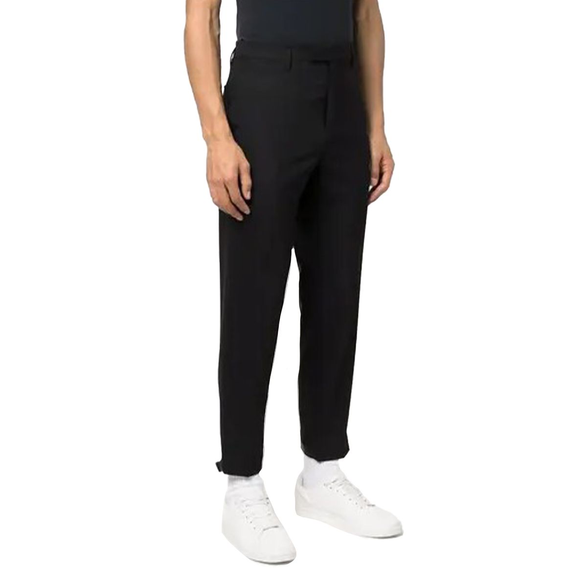 Buckled Cuff Tapered Trousers /Black