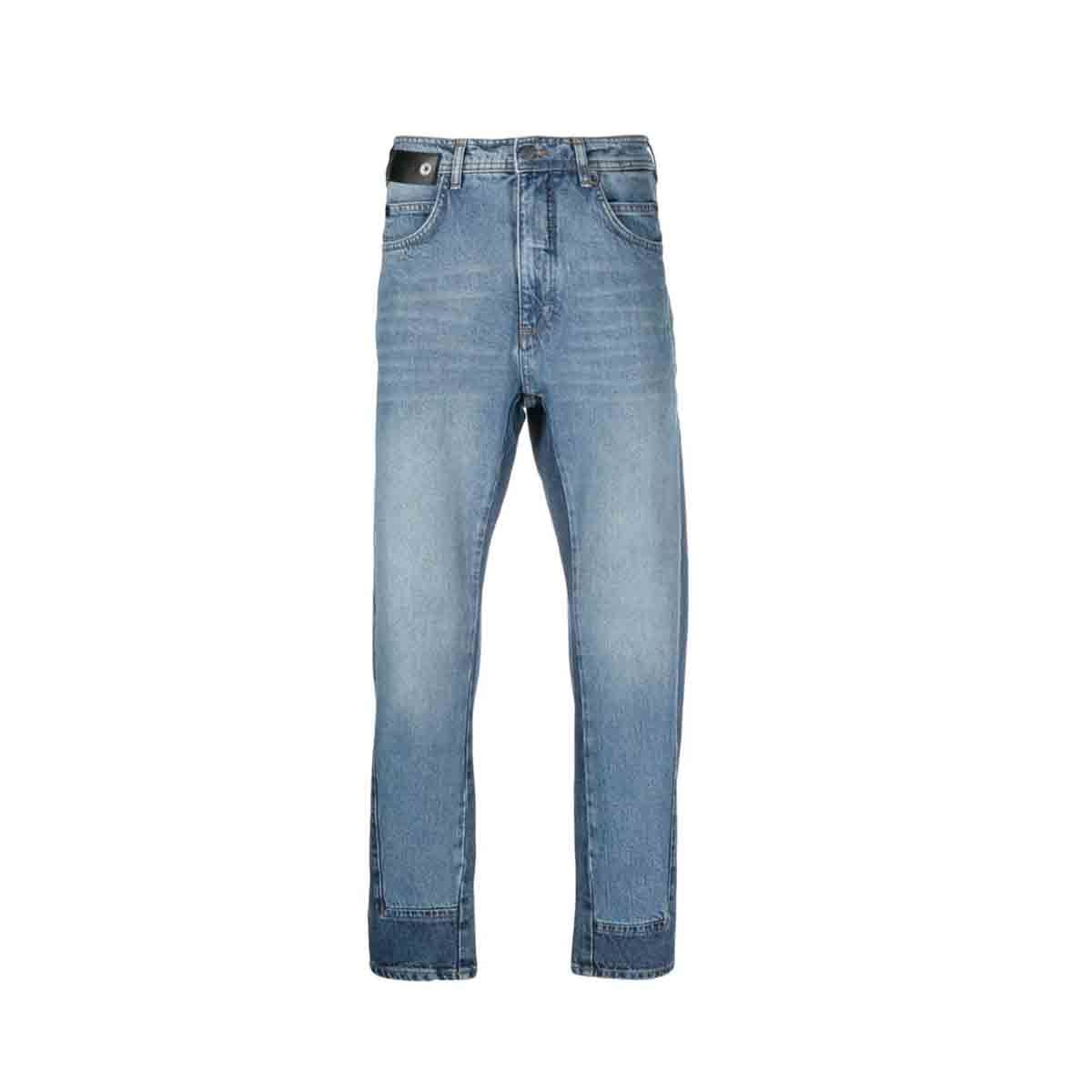 Two Tone Straight Leg Jeans