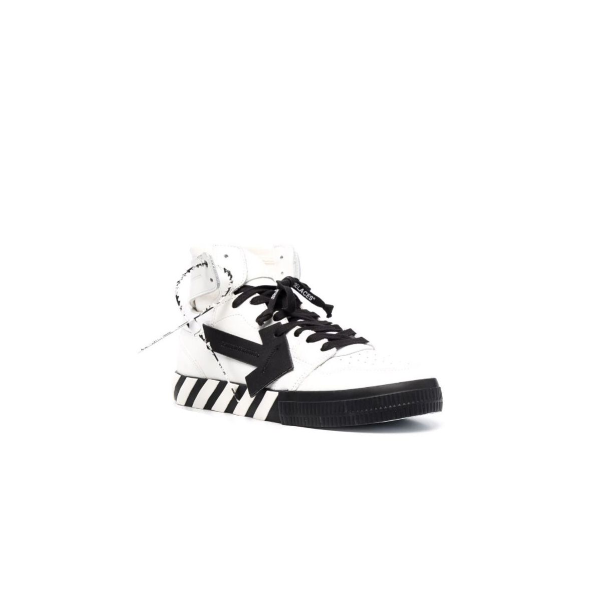 High Top Vulcanized Leather White Black