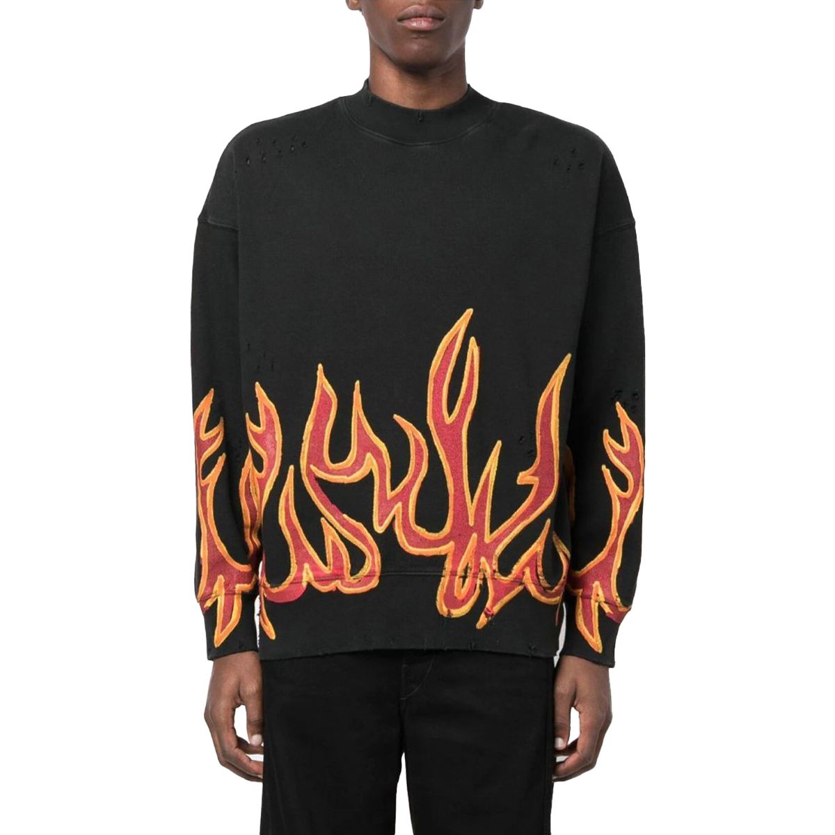 Graffiti Flames Distressed Sweatshirt