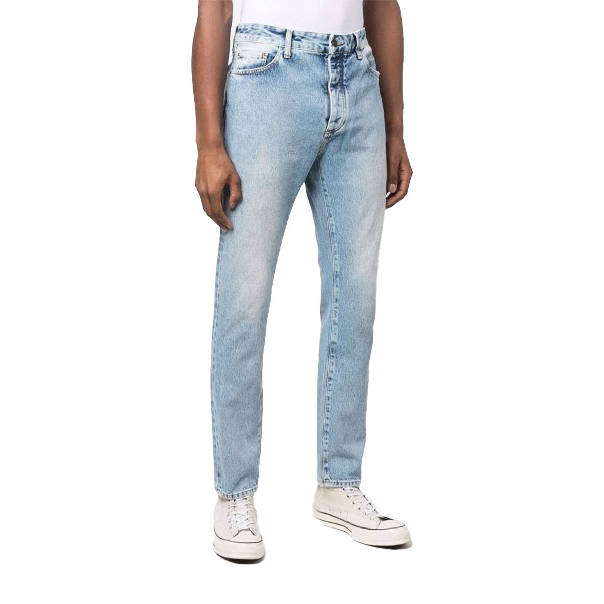 Faded Logo Print Jeans