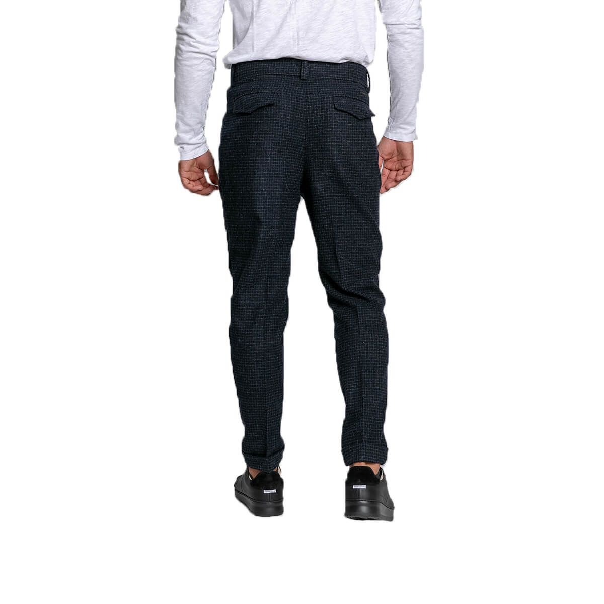 Loose-Fit Checked Pattern Trousers