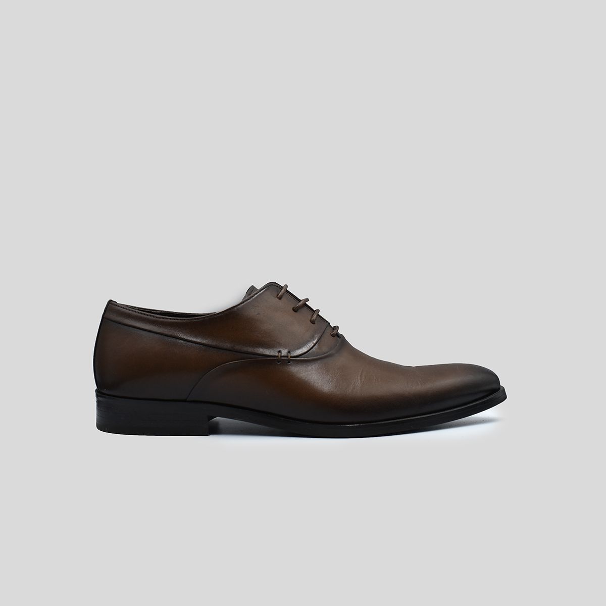 Brown Brushed Leather Oxford Shoes