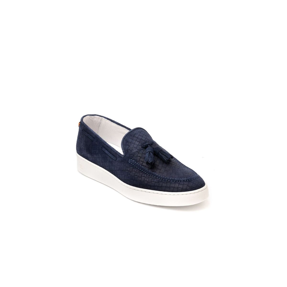 Suede Knitted Moccasins/Navy