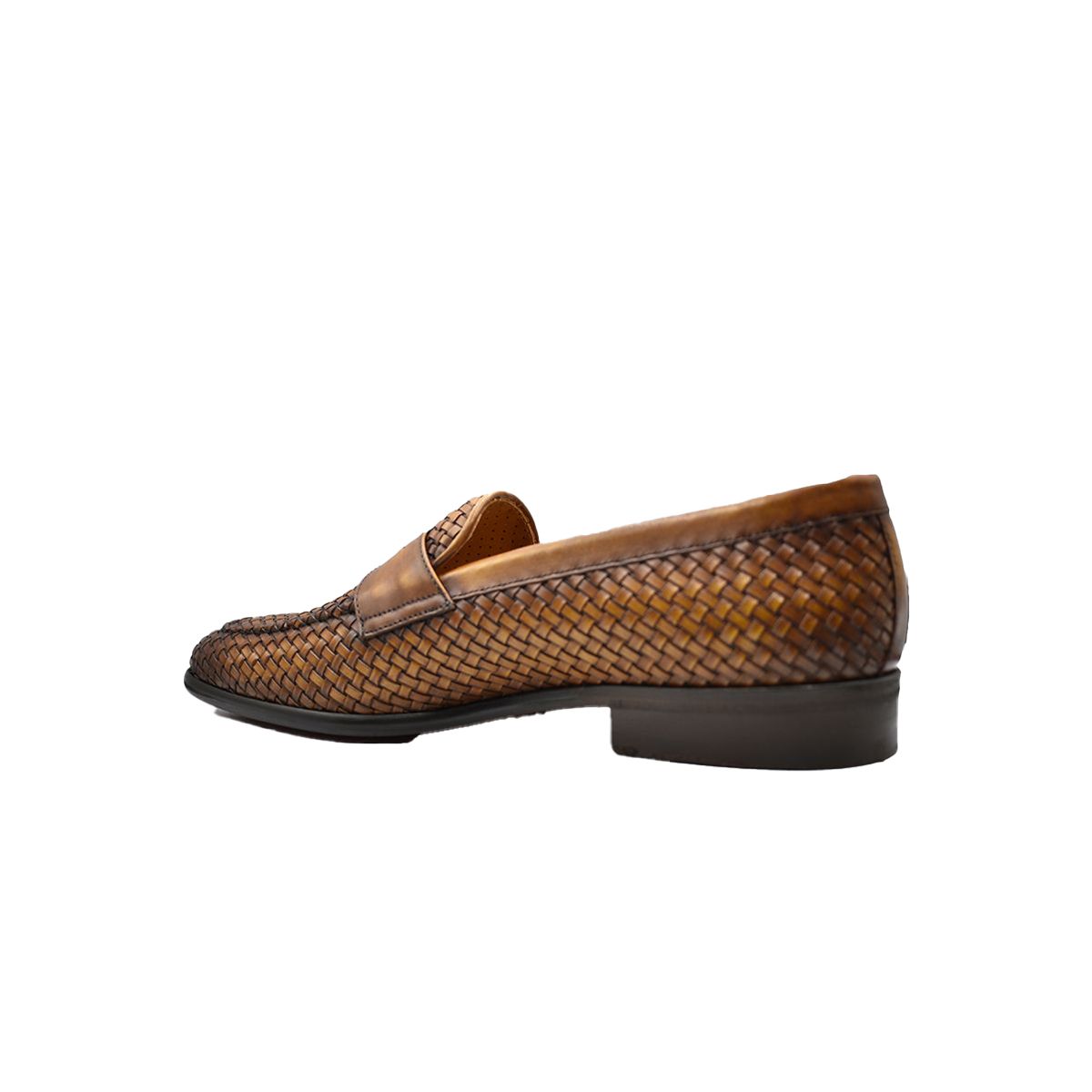 Brown Woven Tassel Loafers