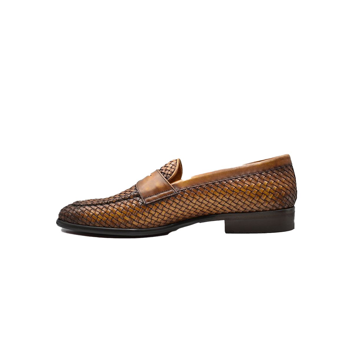 Brown Woven Tassel Loafers