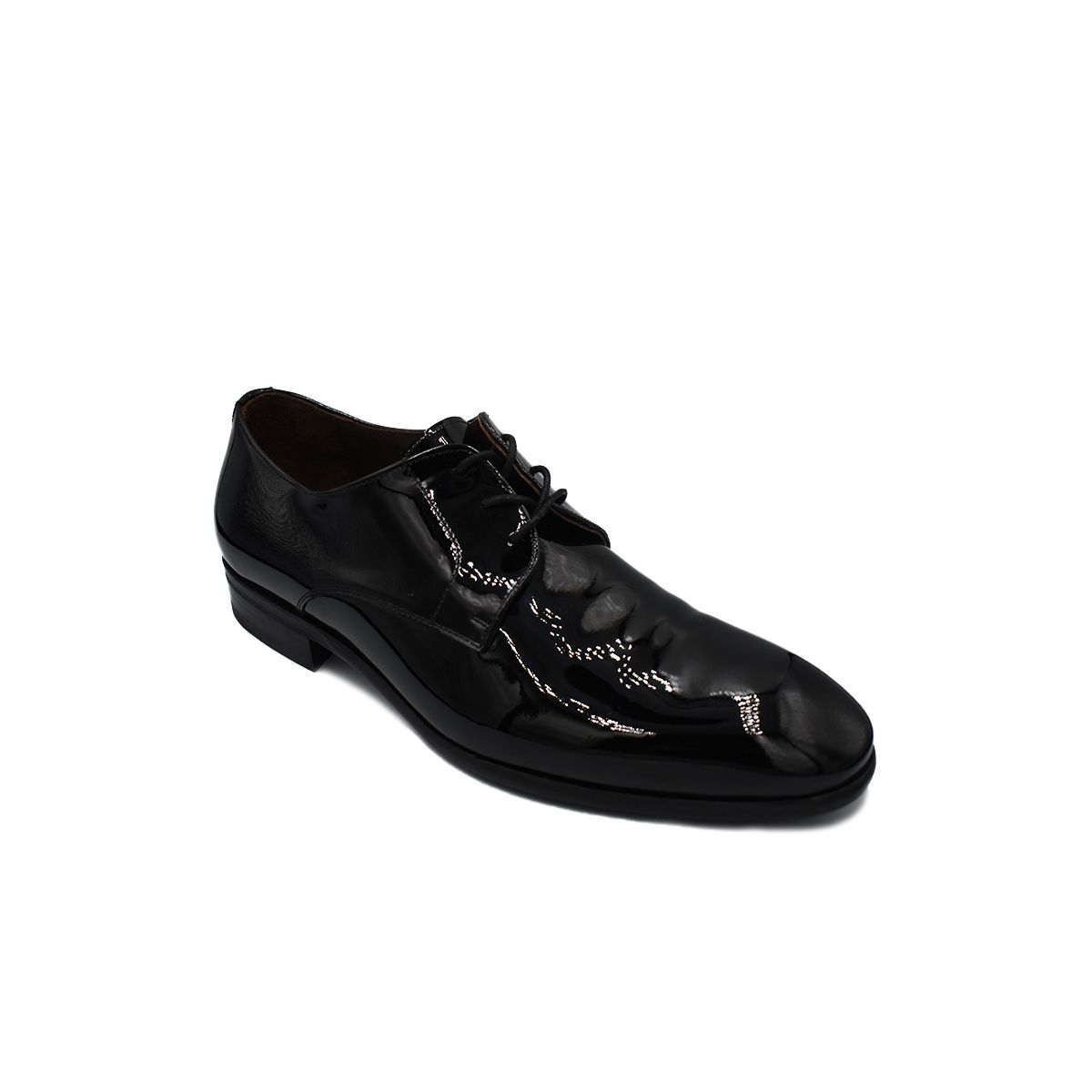 Black Leather Lace-Up Shoes