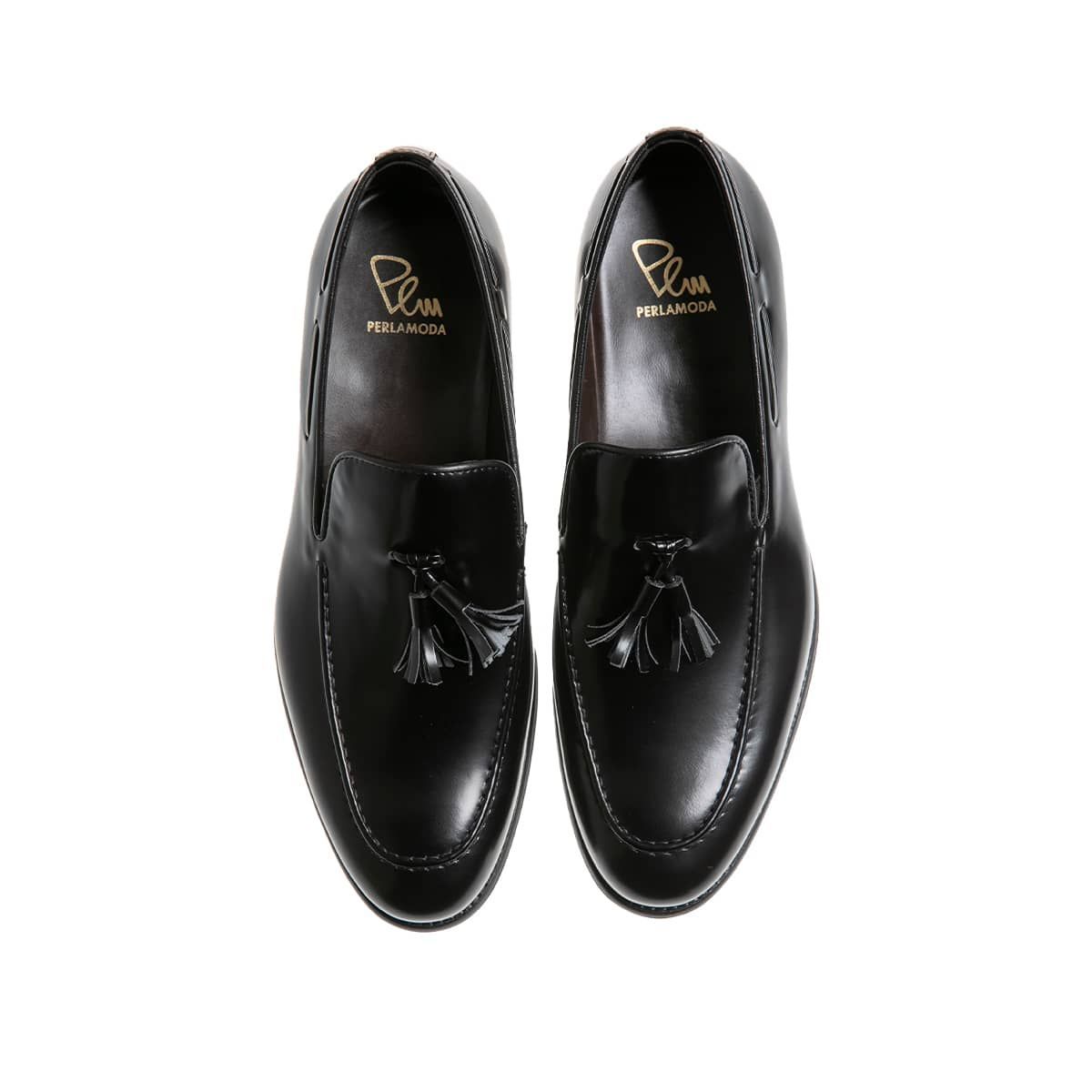 Tassel-Embellished Leather Loafers/Black