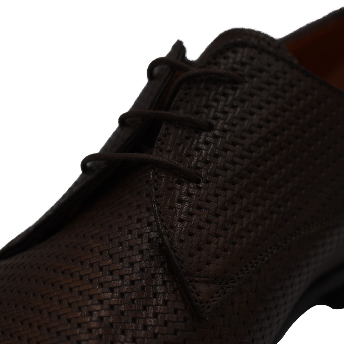 Woven Lace-Up Shoes/Brown