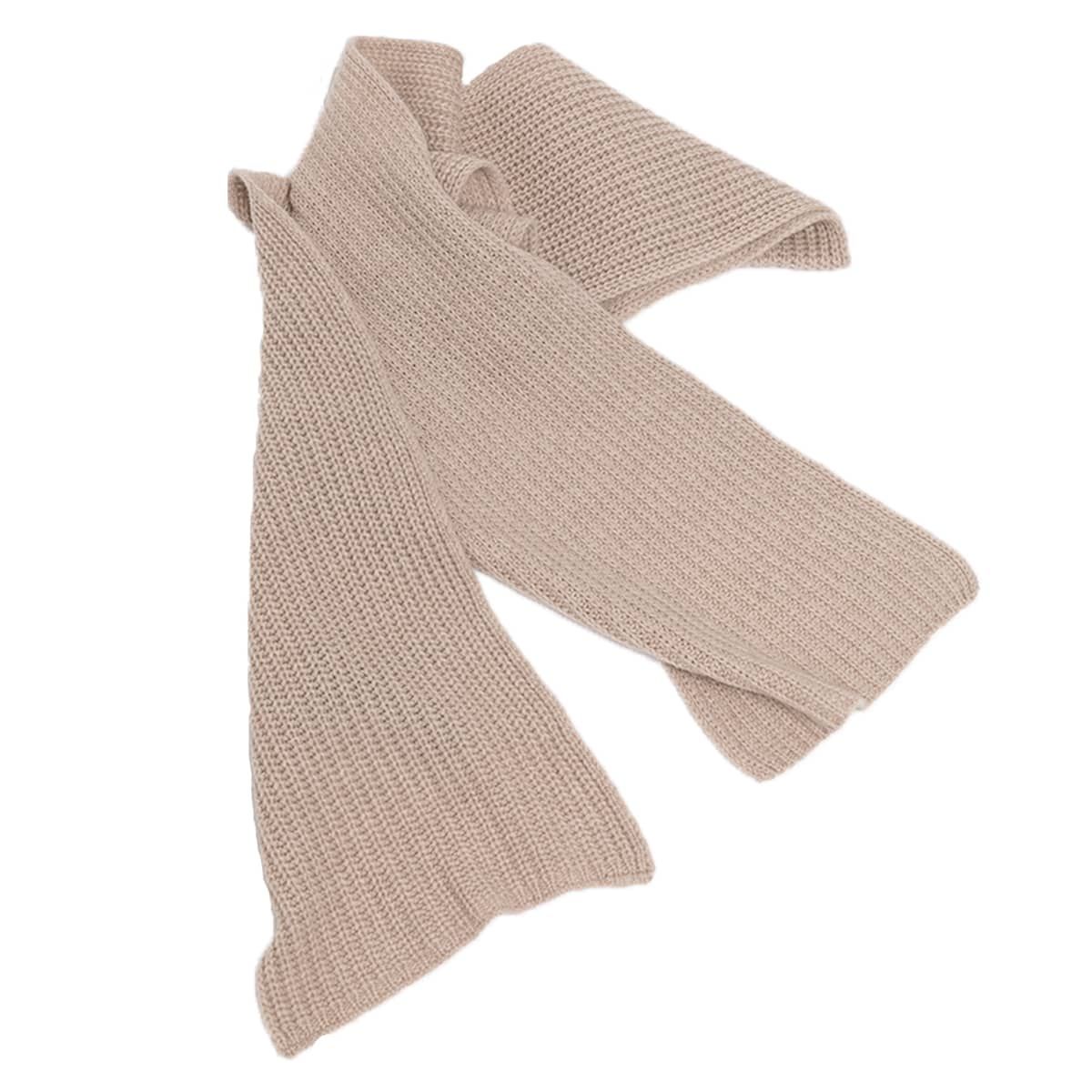 Beige Ribbed Cashmere Scarf