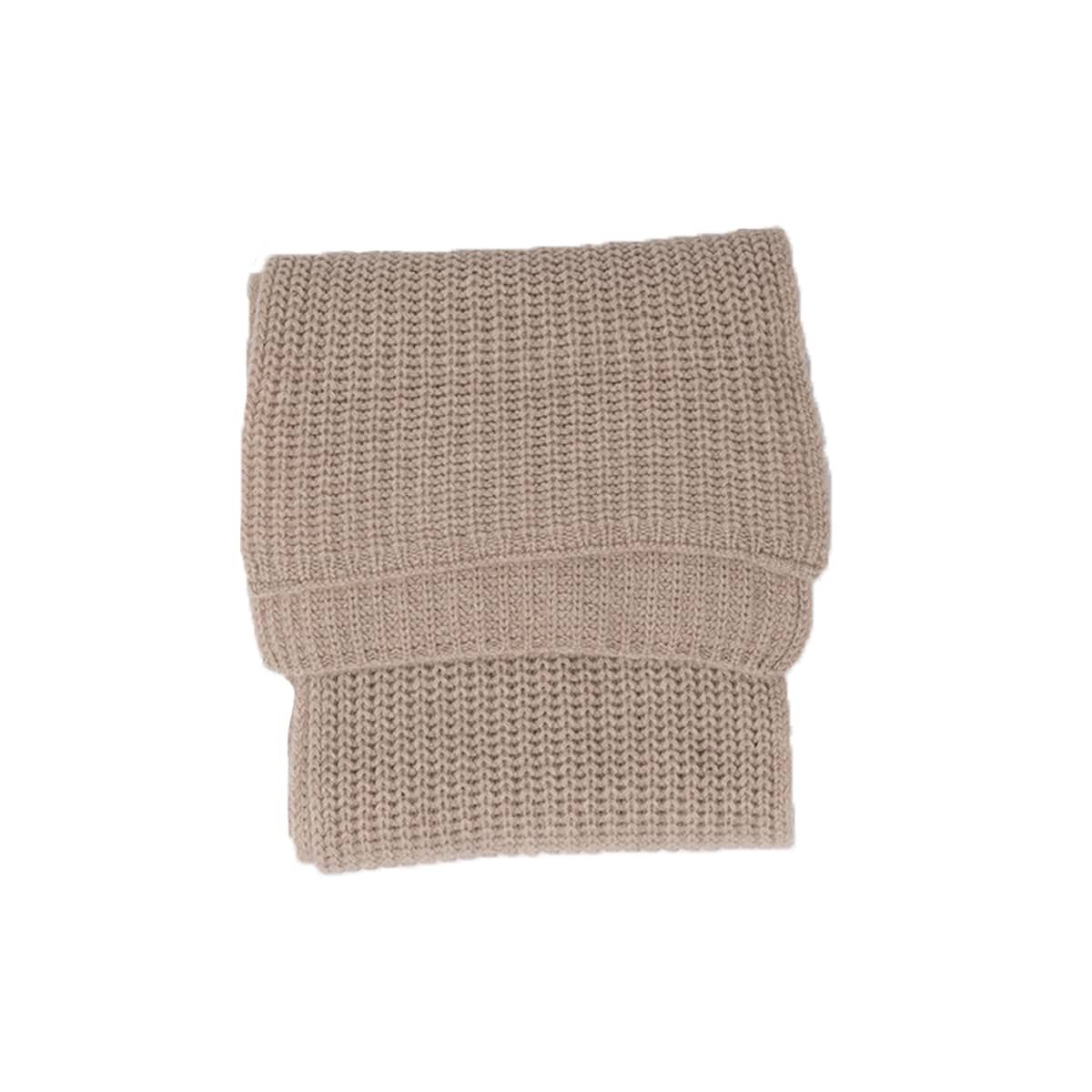 Beige Ribbed Cashmere Scarf