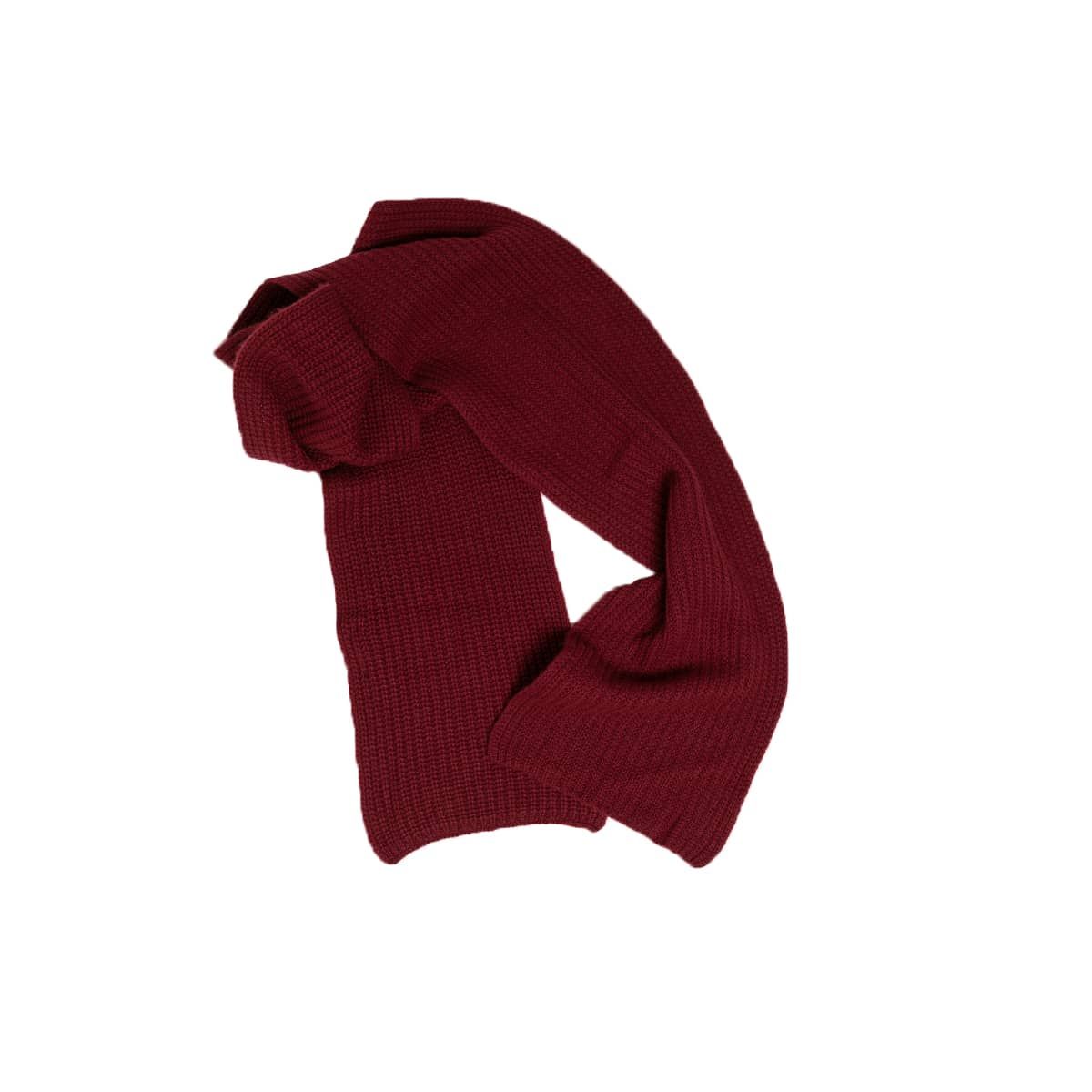 Bordeaux Ribbed Cashmere Scarf