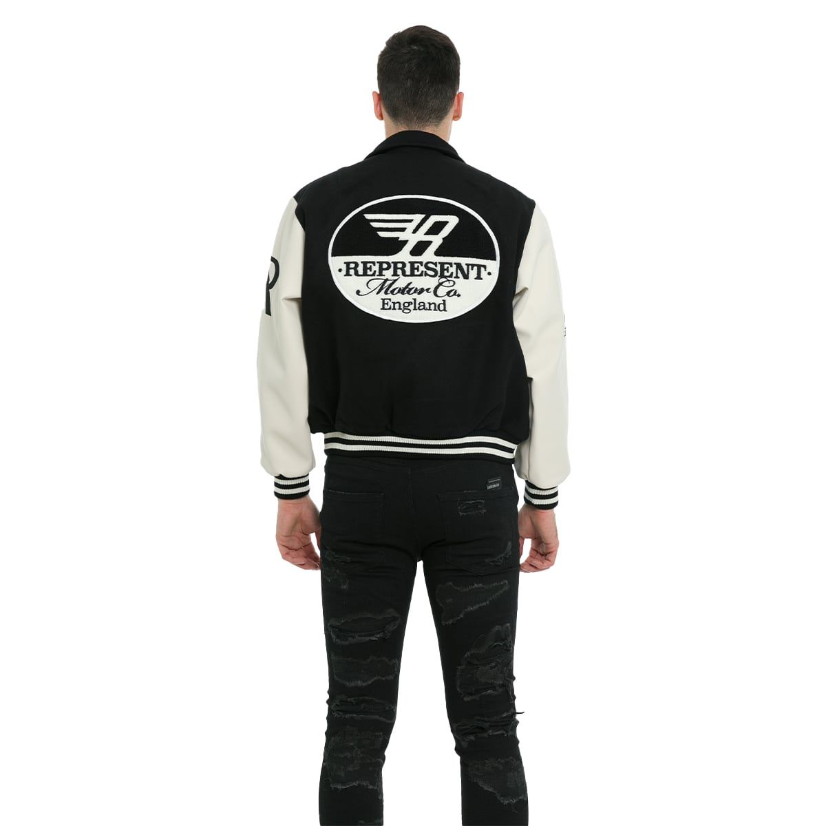 Racing Team Varcity Jacket In Black