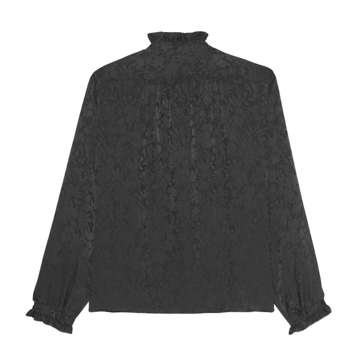 Frilled Shirt In Matte And Shiny Silk