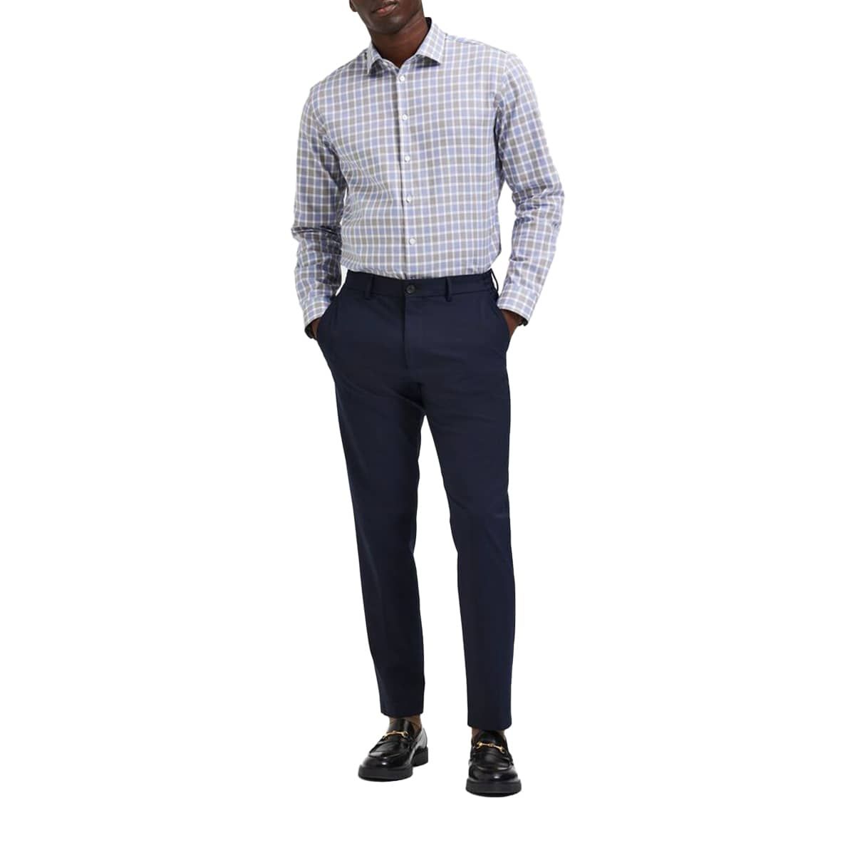 Navy 175 slim fit trousers