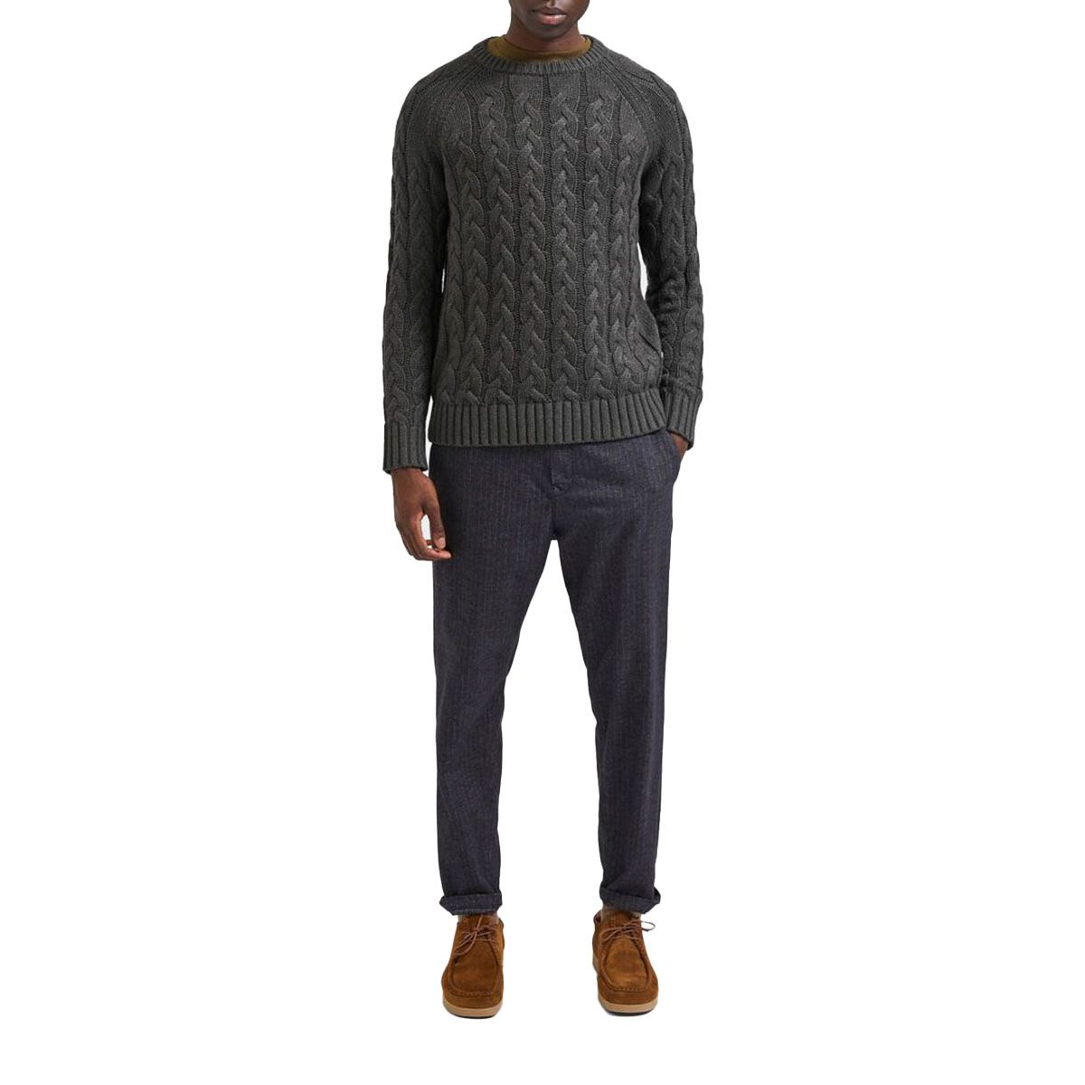 Grey Cable Knit Jumper