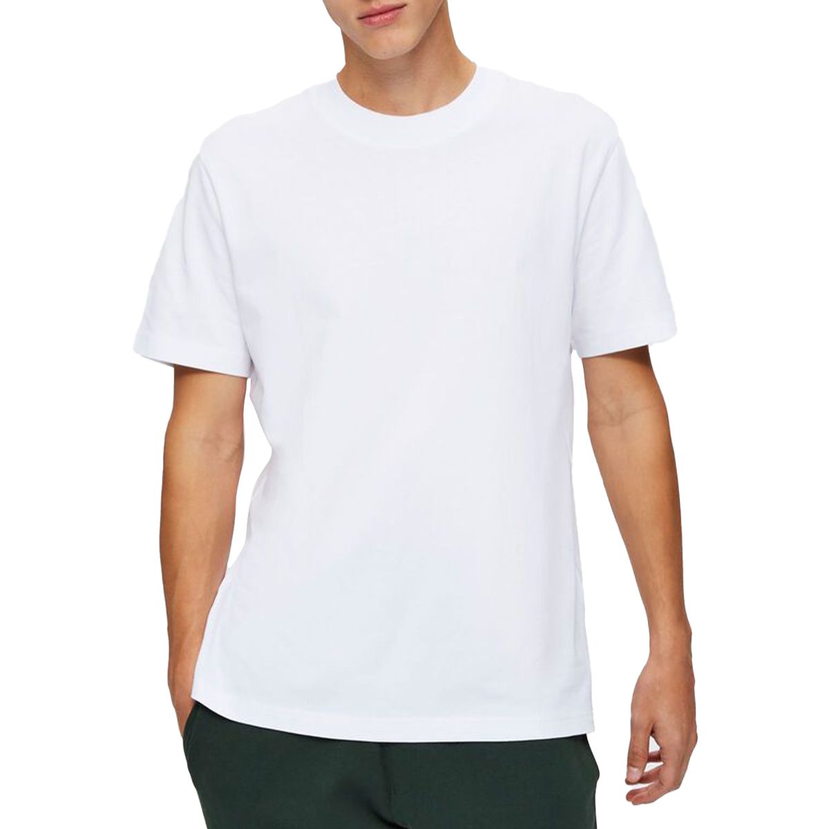 Mock Neck Bright White T-Shirt