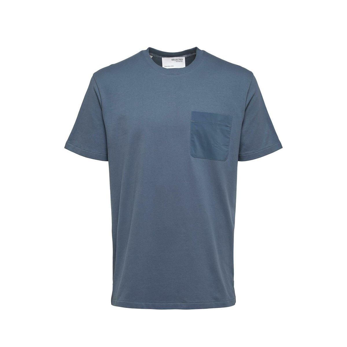 Blue T-Shirt With Patch Pocket