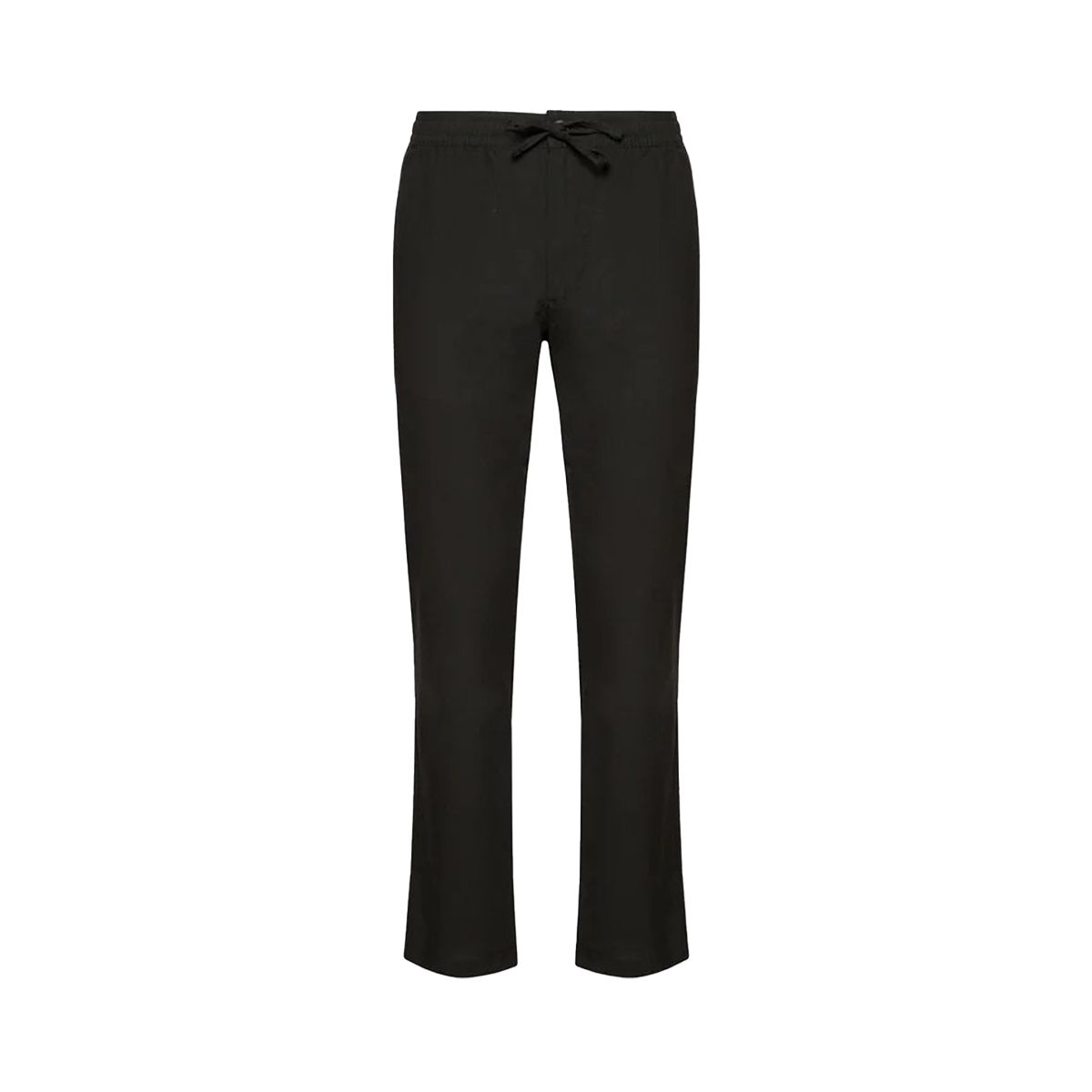 Linen Black Straight Fit Trousers