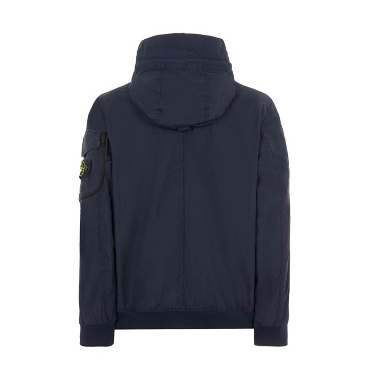 Logo Patch Hooded Zip-Up Jacket/Blue