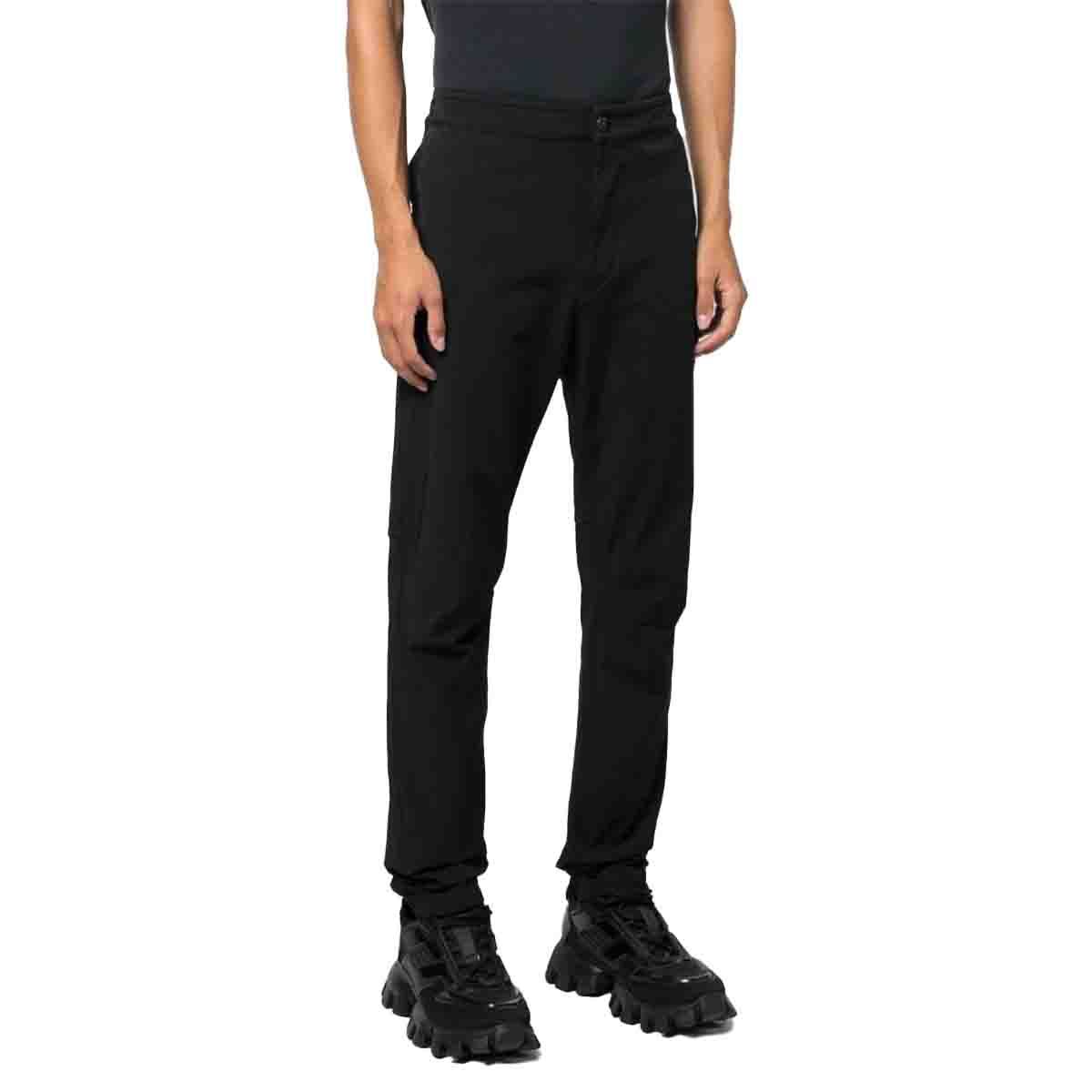 Black High-Waisted Slim-Fit Trousers