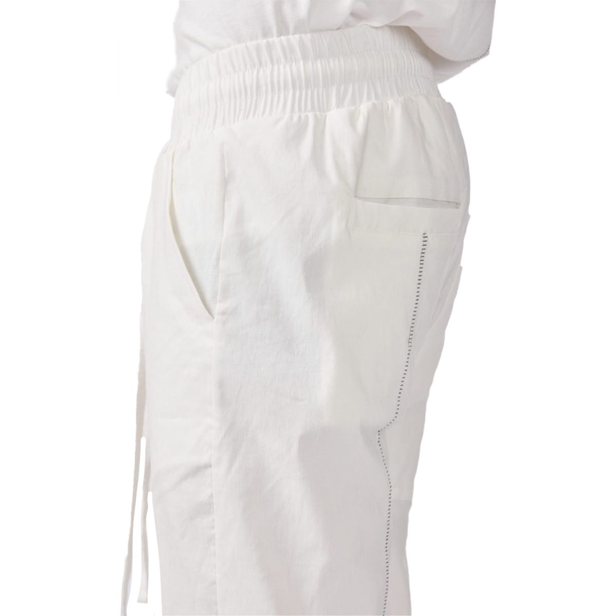 Cropped Leg Trousers In White