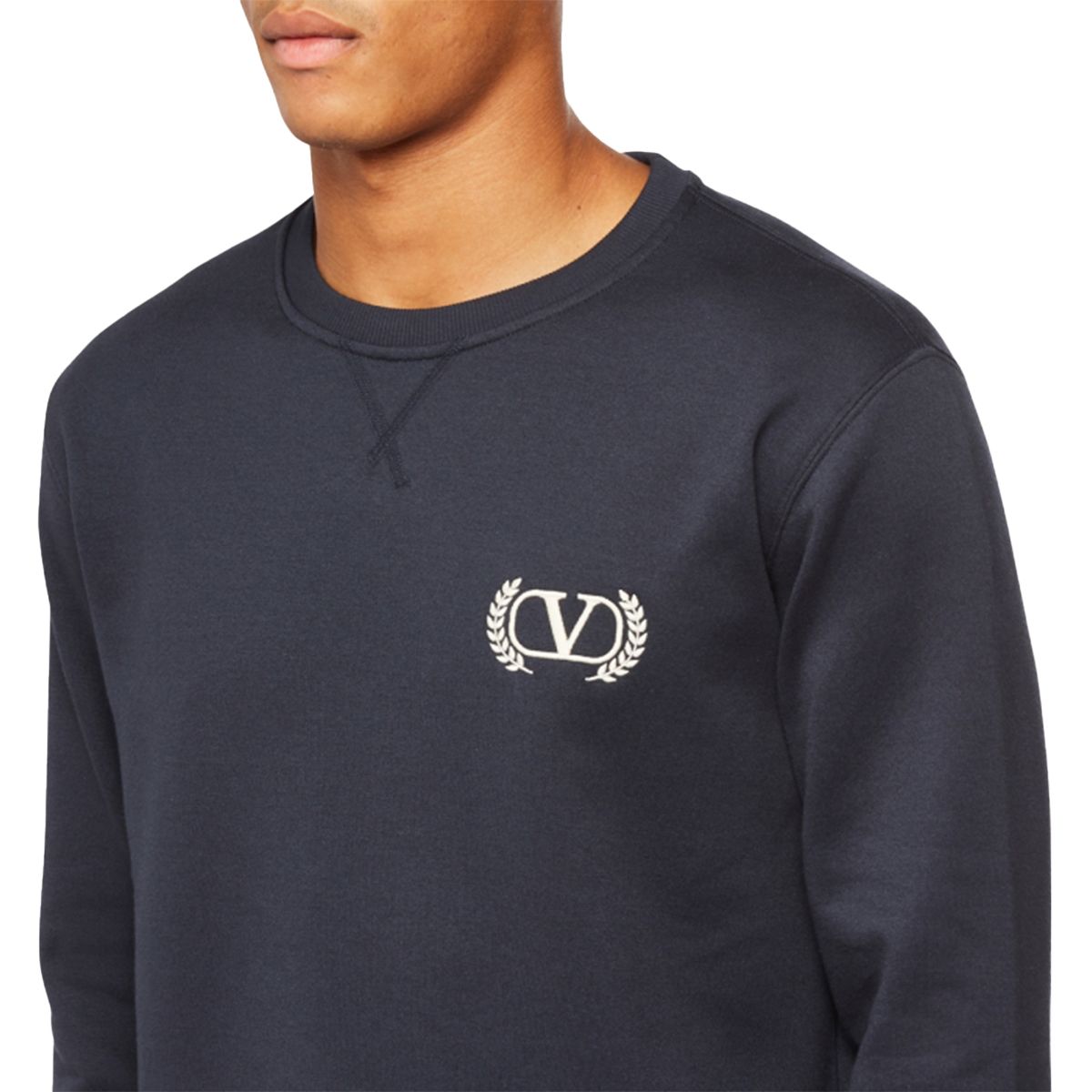 Blue Cotton Logo Sweatshirt