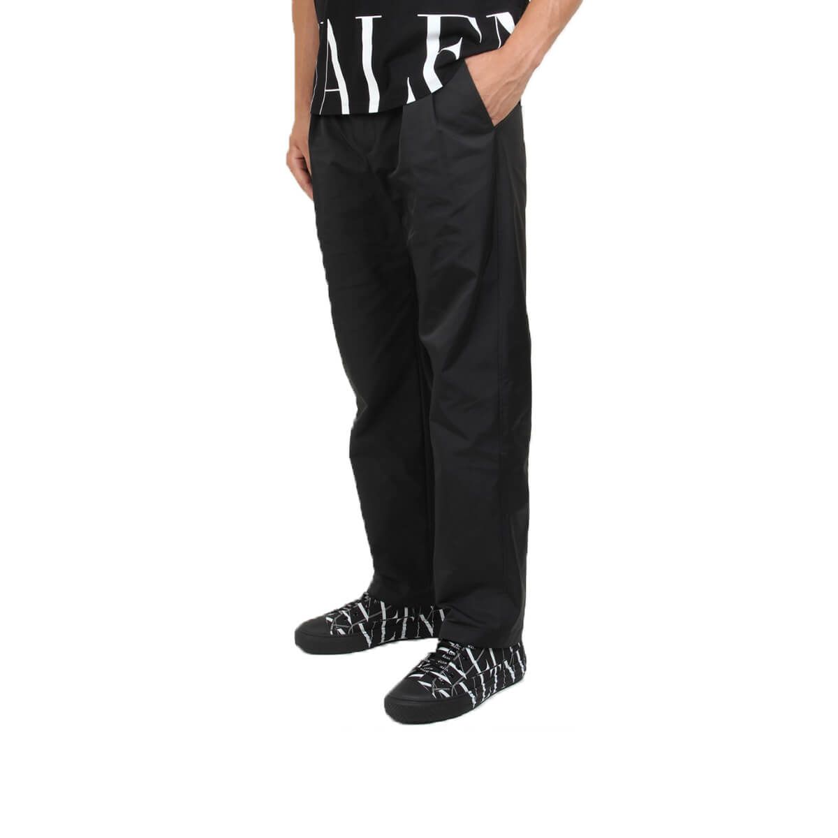 Pleated Nylon Casual Trousers