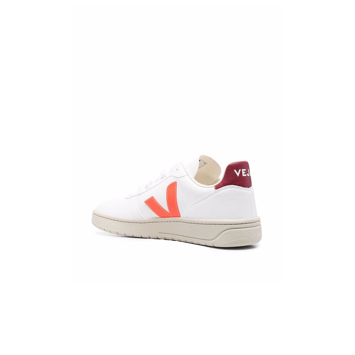 V-10 White And Orange Sneakers