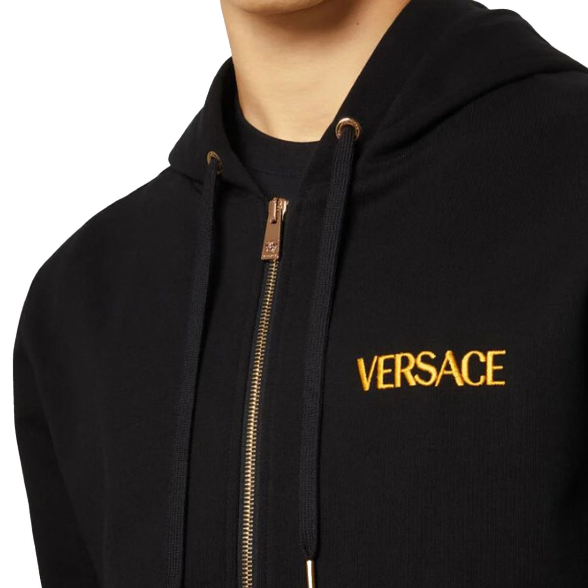 Embroidered Logo Zip-Up Hoodie