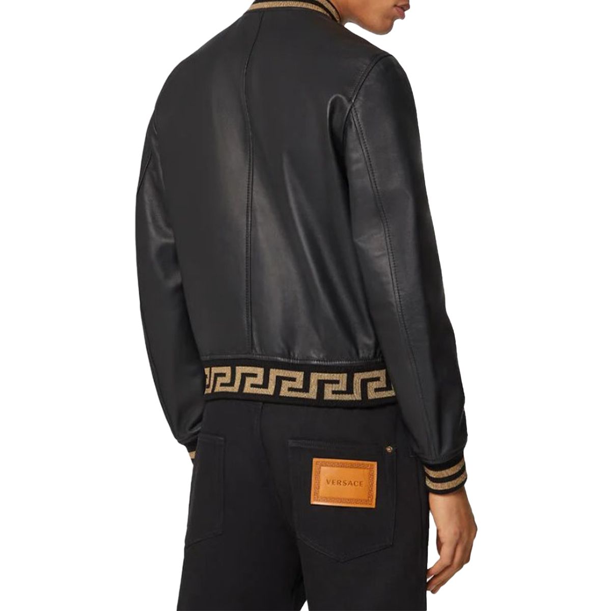 Greca Nappa Leather Bomber Jacket