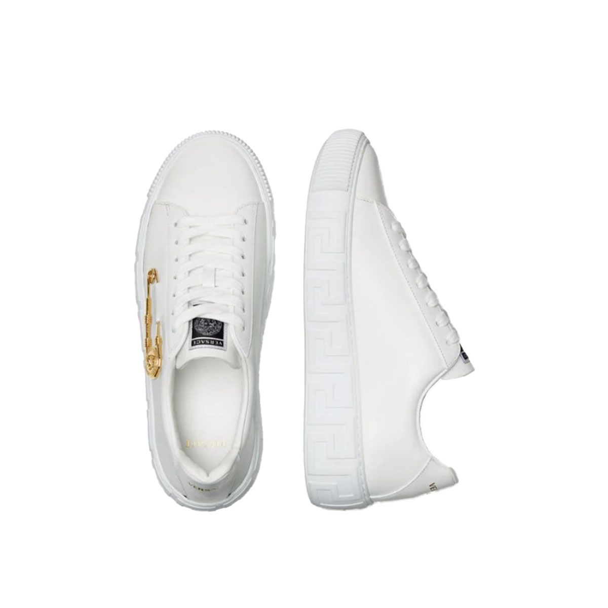 White Safety Pin Trainers