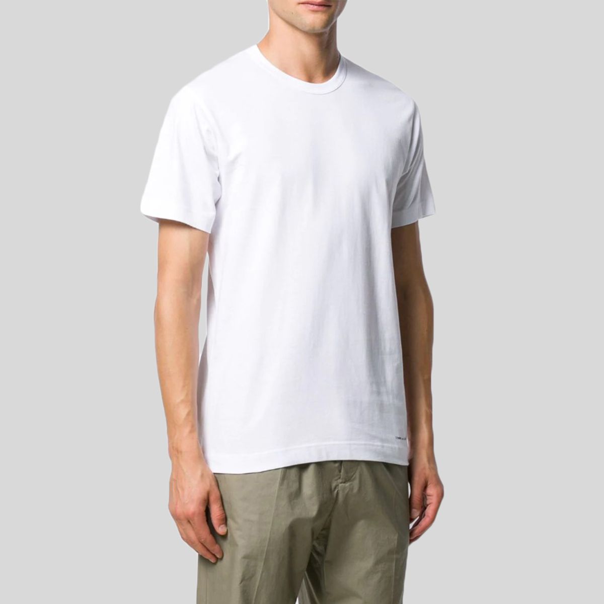 White Cotton Short Sleeve Crew Neck T-Shirt