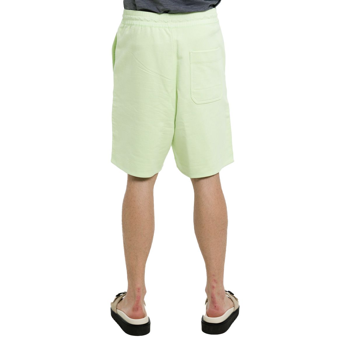 Knee Lenght Lime Cotton Shorts