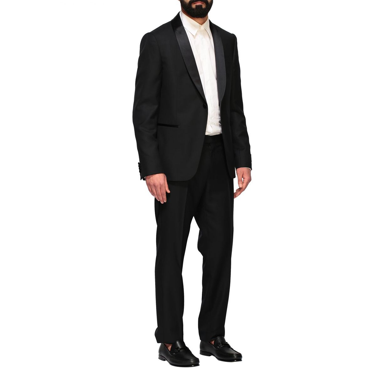 Single-Breasted Two-Piece Wool Suit