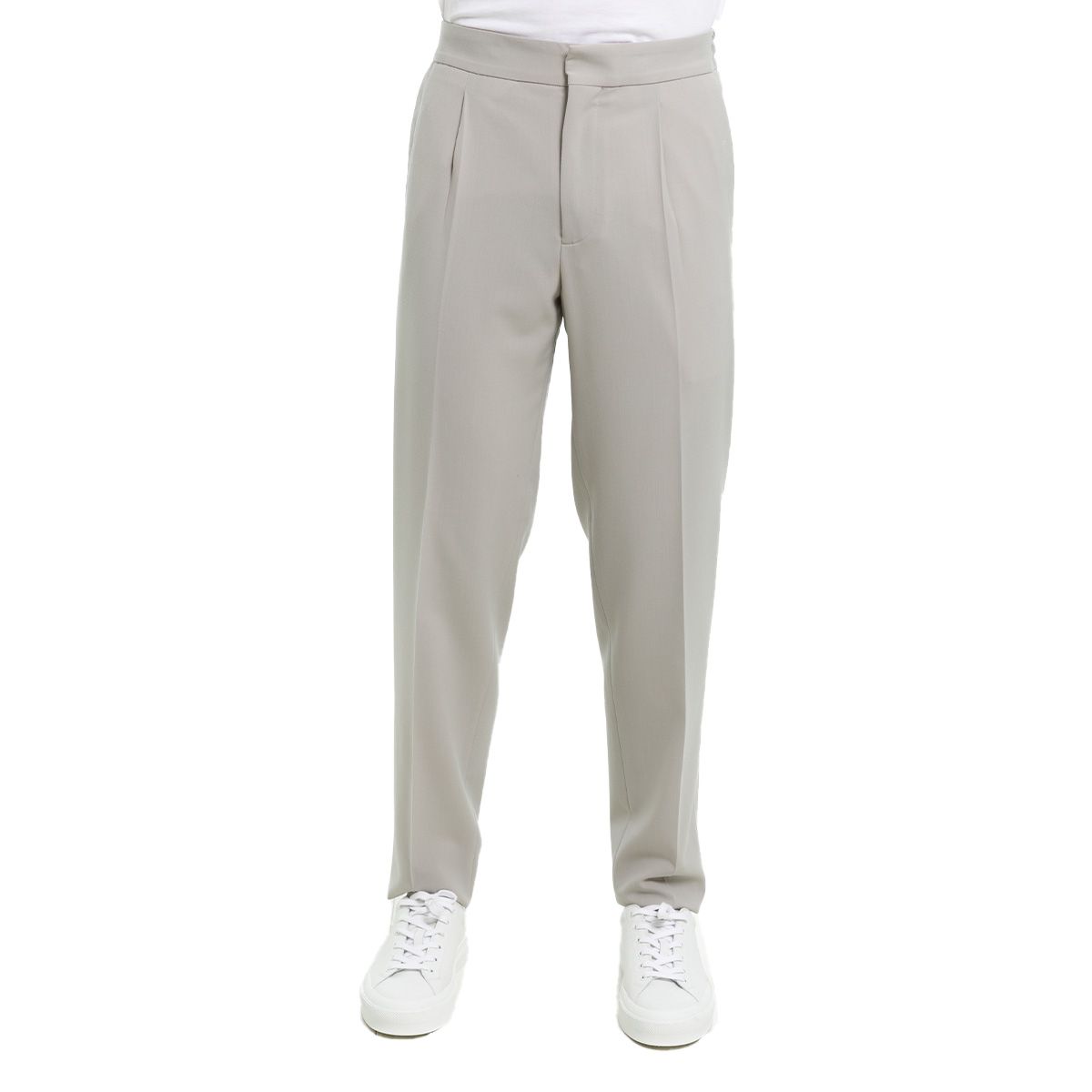Grey Chino Elastic Trousers