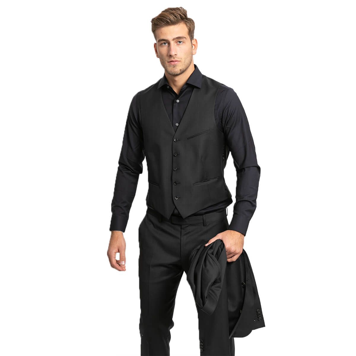 Single-Breasted Three-Piece Suit/Black