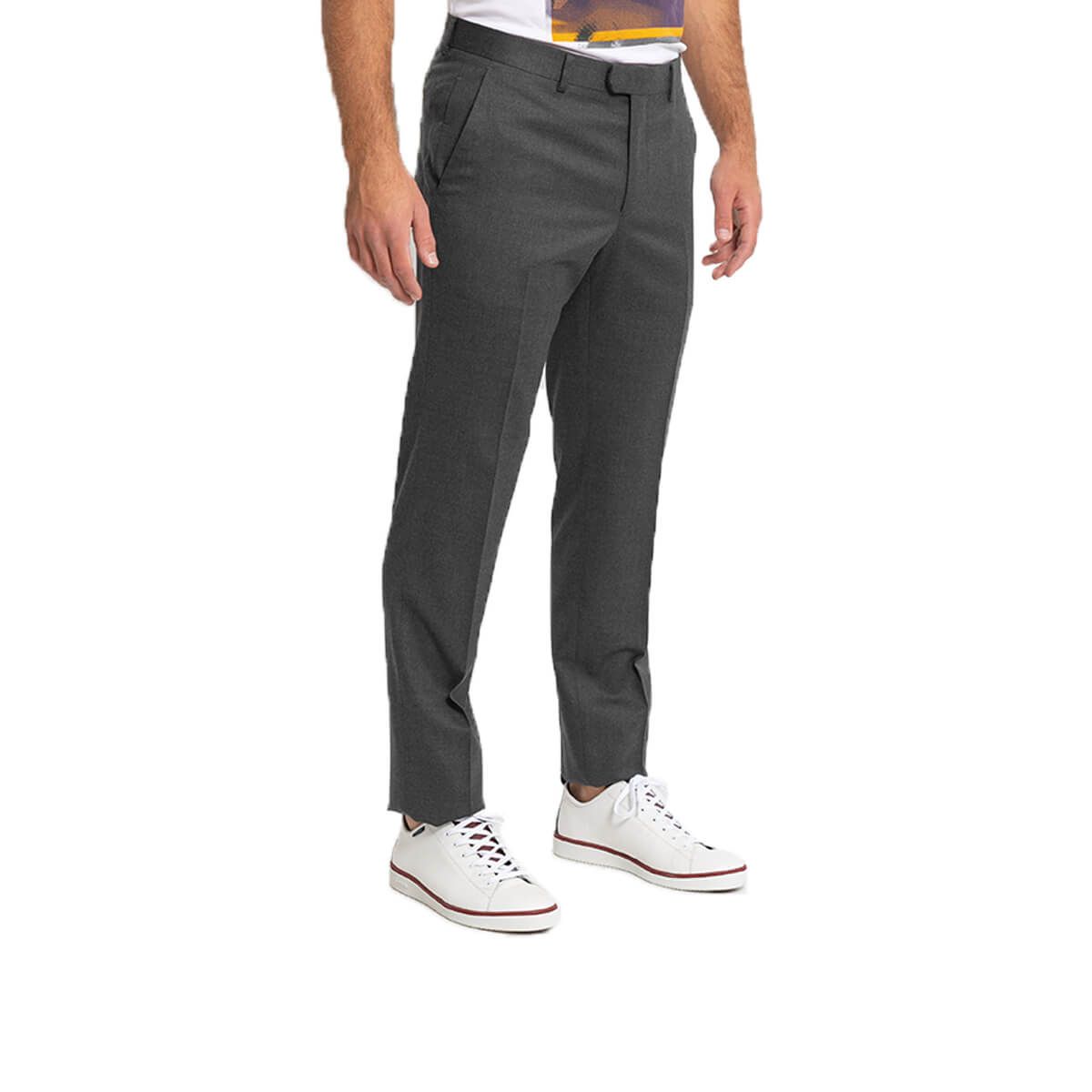 Straight-Leg Tailored Trousers/Grey