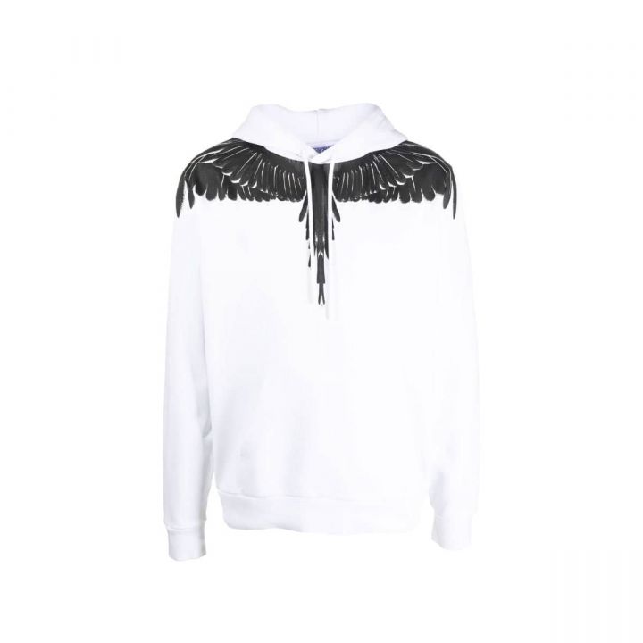 Feather Print White Hoodie