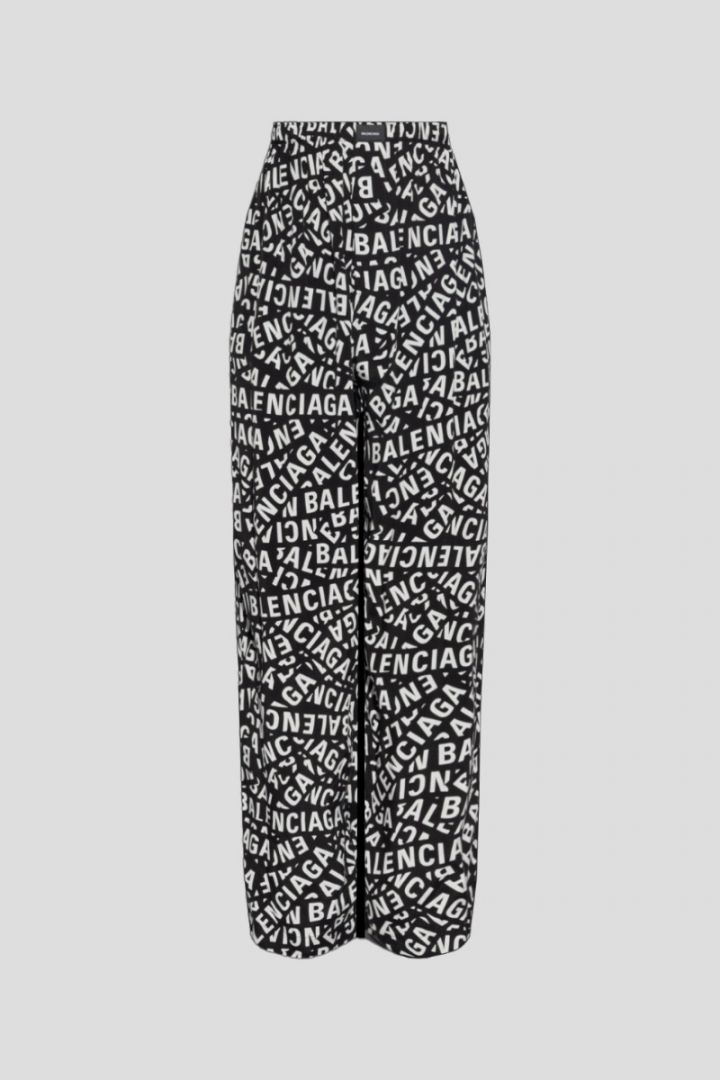 Black And White Printed Trousers