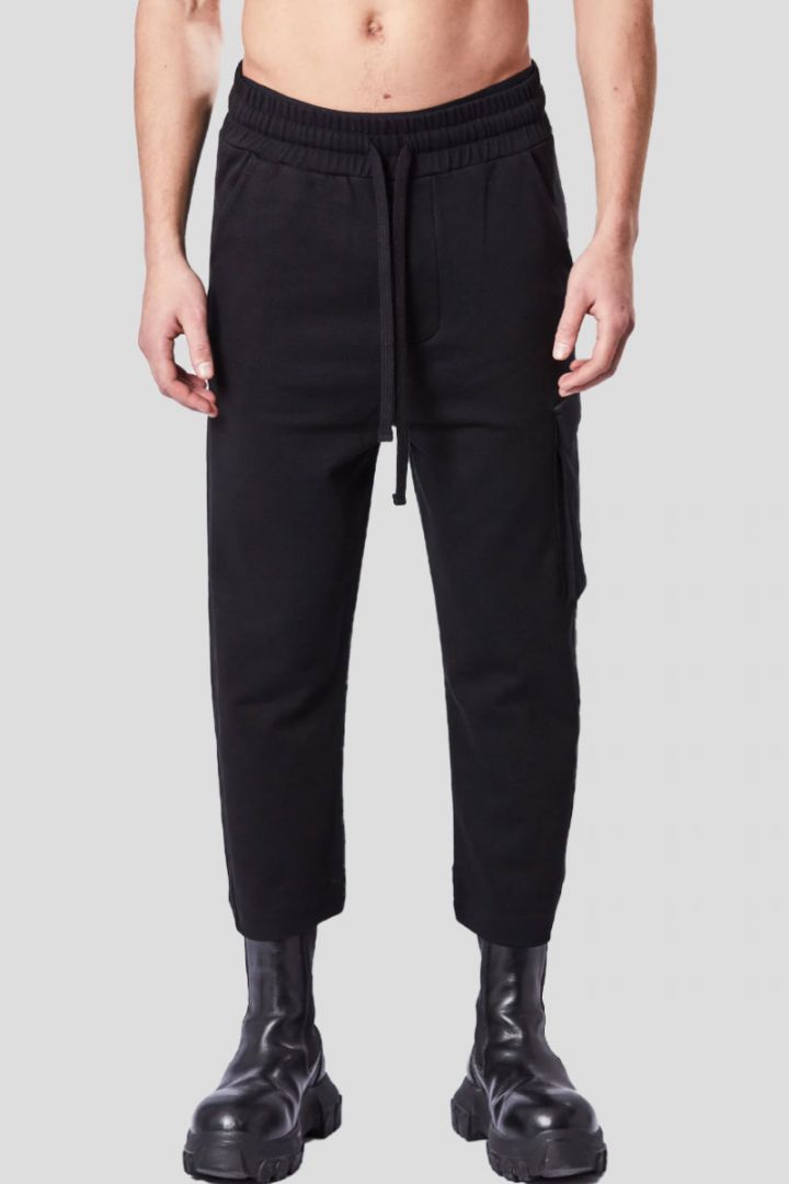 Cropped Croth Trousers In Black