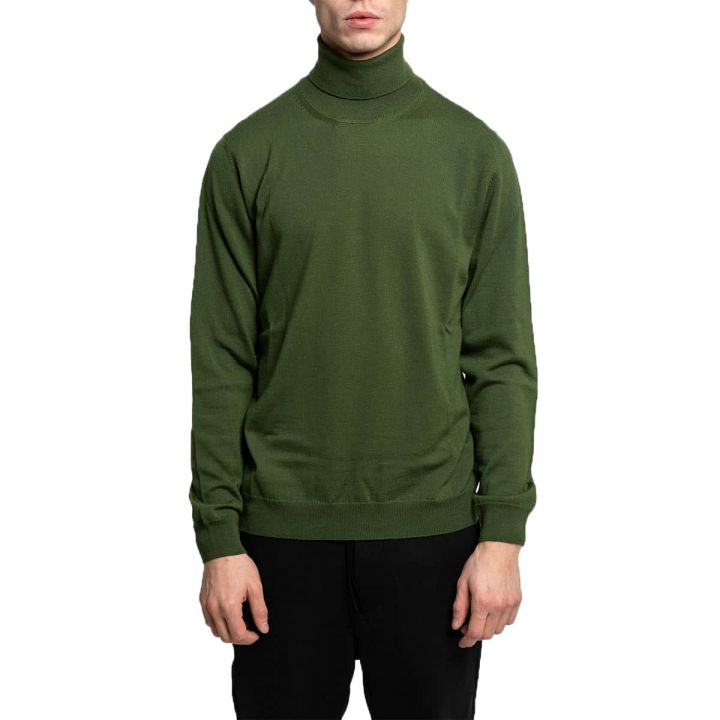 =+39Masq Green Knit Roll Neck Sweater